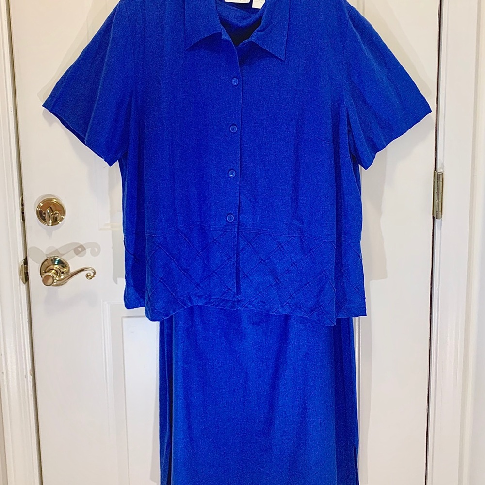 Halmode Plus 20W Royal Blue Dress with Jacket EUC